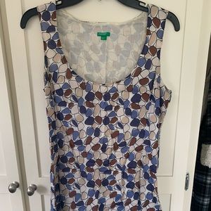Benetton blue and white linen dress